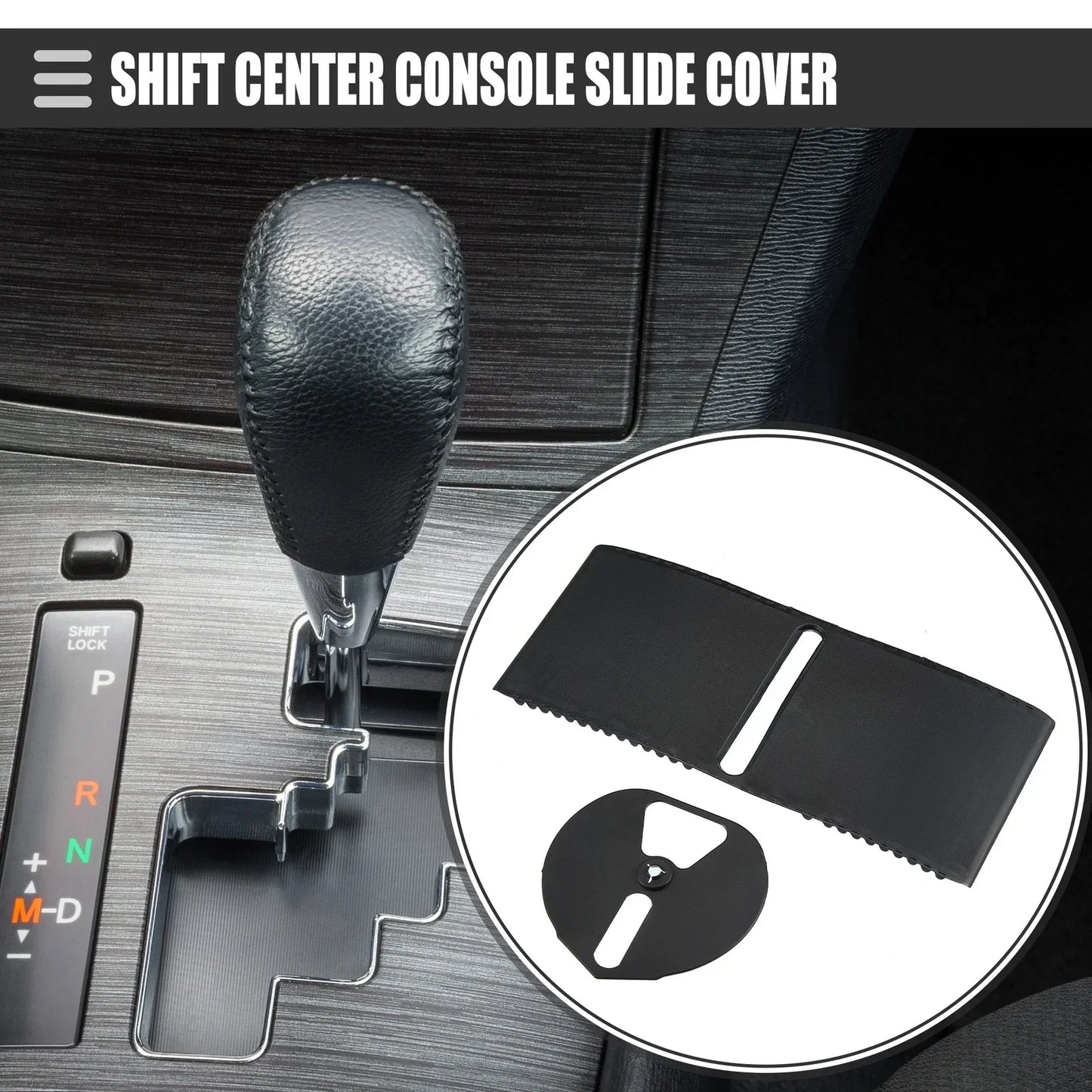 Center Console Slider Cover for Lexus IS250 (2006-2013) - Black Plastic 1 Set