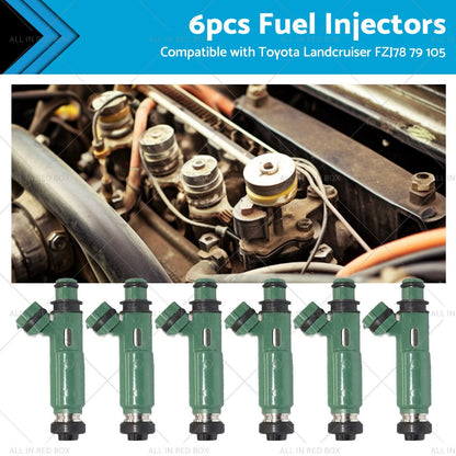 6PCS Fuel Injectors for Toyota Land Cruiser FZJ78 79 80 105 4.5L 1FZ-FE