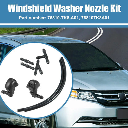Windshield Washer Nozzle Set for Honda Pilot (2009-2015) 2 x Black