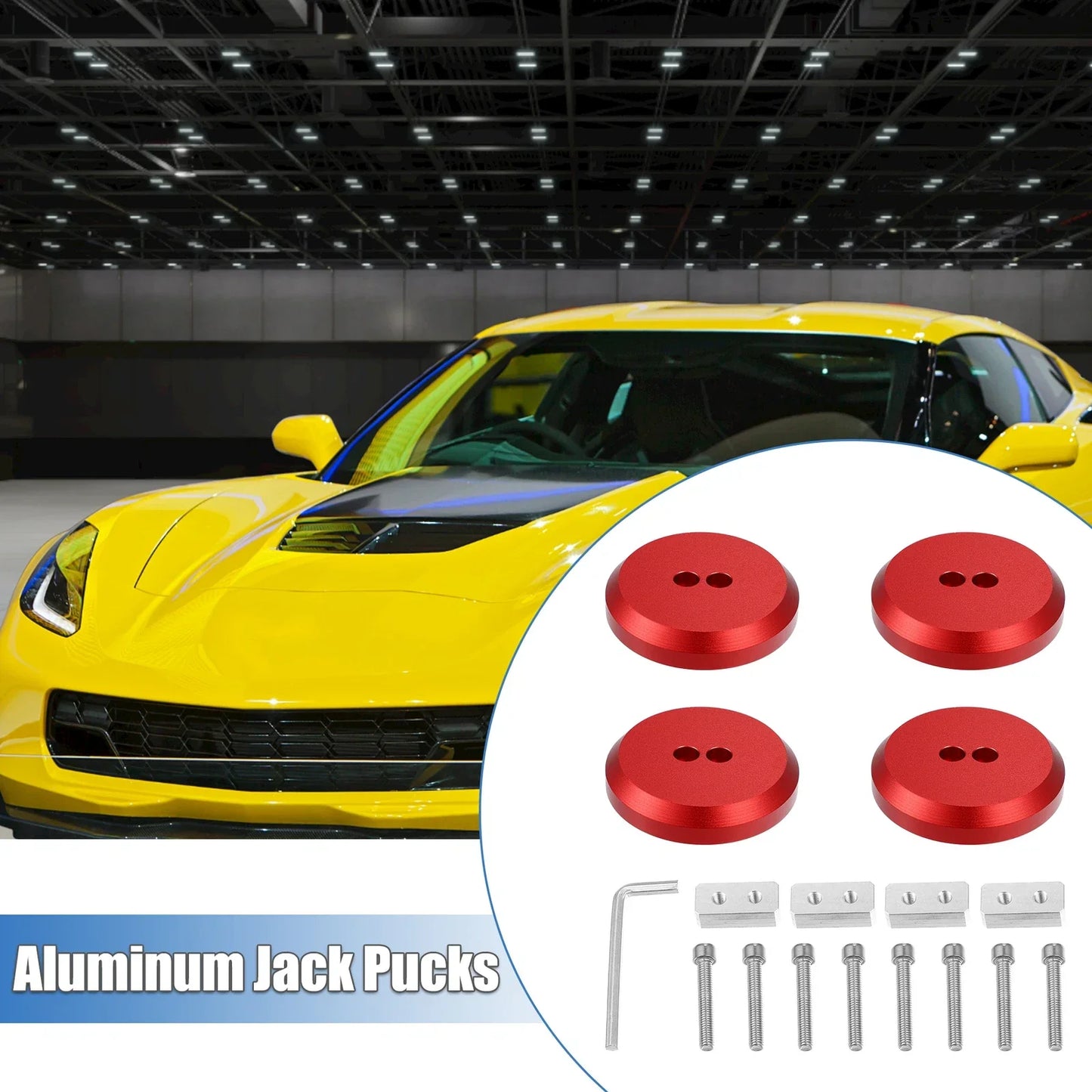 4 Pcs Jack Pad for Chevrolet Corvette C5 (1997-2004) & Porsche Frame Rail Red