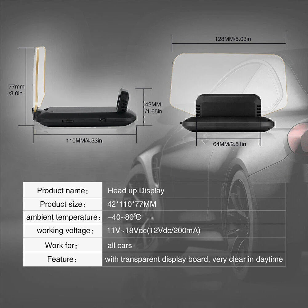 Head Up Display C1 Speed RPM Voltage Warning HUD OBD2 GPS for Car Projector