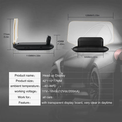 Head Up Display C1 Speed RPM Voltage Warning HUD OBD2 GPS for Car Projector