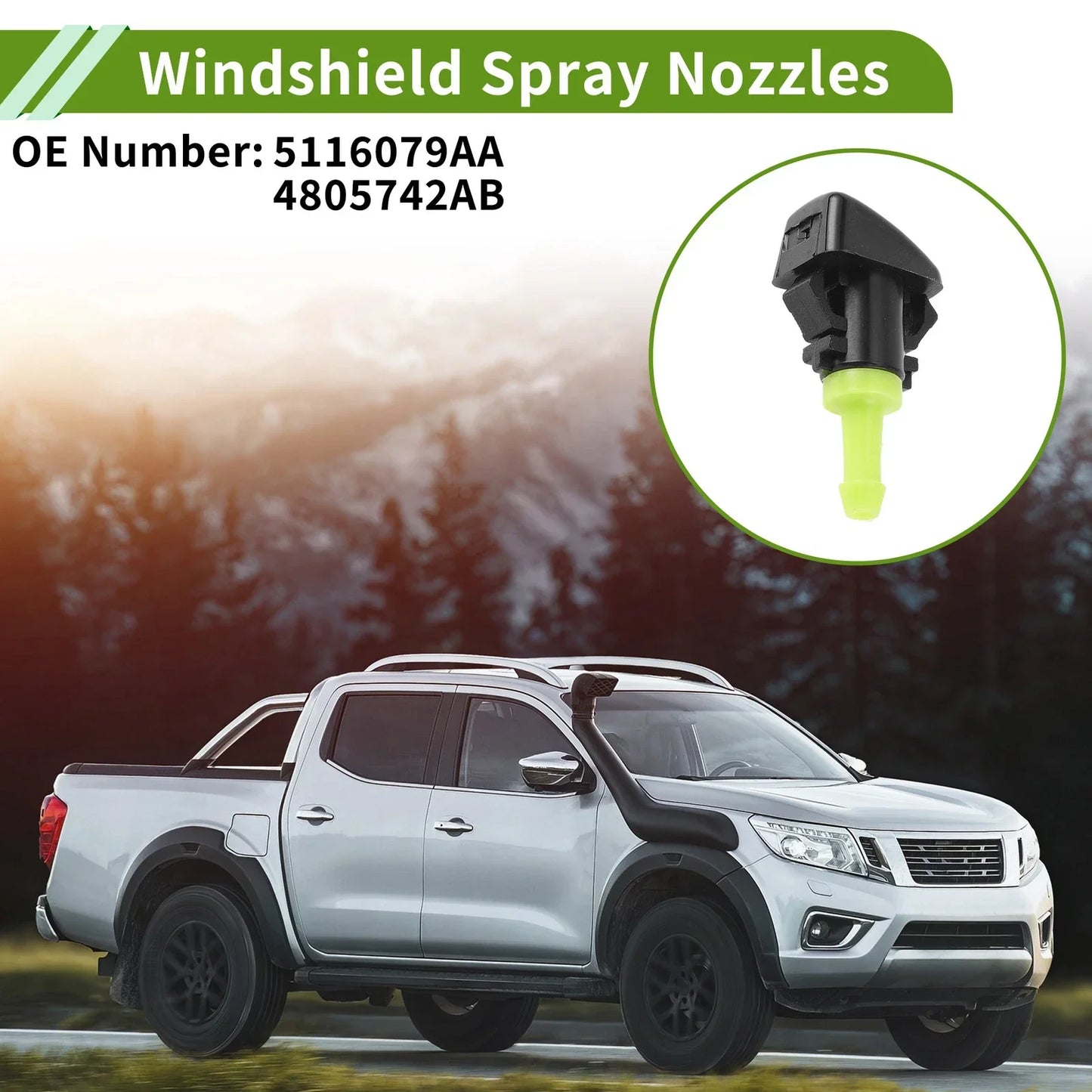 Windshield Washer Nozzle & Hose Connector for Dodge (2001-2006)
