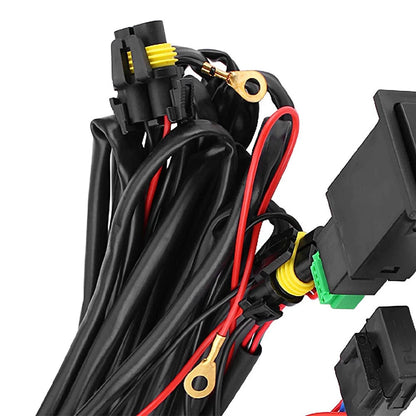 12V Car LED Fog Light Wiring Harness with Switch & Relay