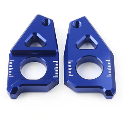 Yamaha YZF FZ8 FZ1 TMAX Blue Motorcycle Axle Spindle Chain Adjuster Blocks