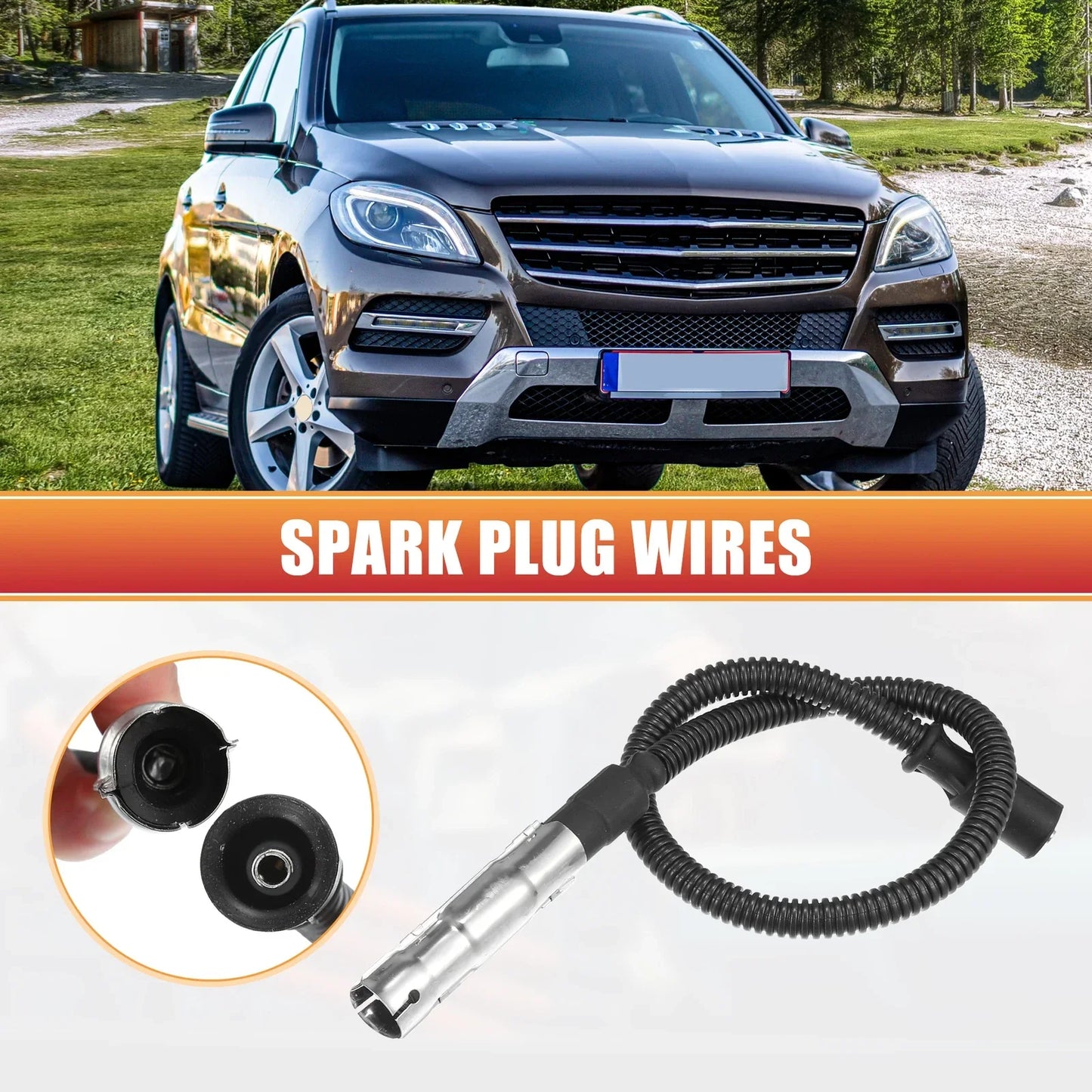 12 x Spark Plug Wire Ignition Coil Cables for Mercedes-Benz W202 (1996-2000)