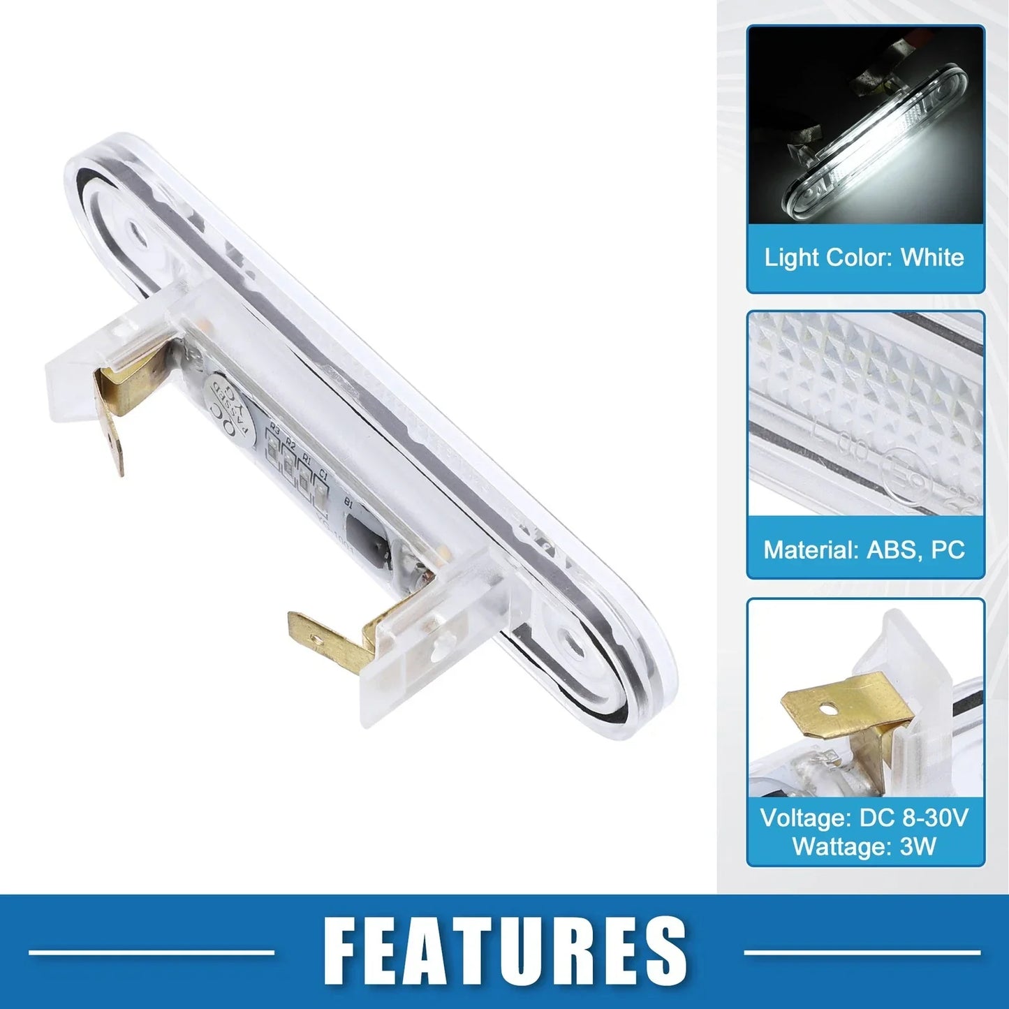 2 x White LED License Plate Lights for Mercedes-Benz C220 (2001-2010)