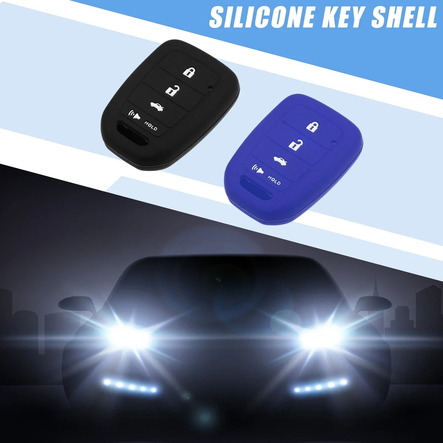 Smart Key Fob Cover Protector for Honda Civic Accord CR-V HR-V (2 x)