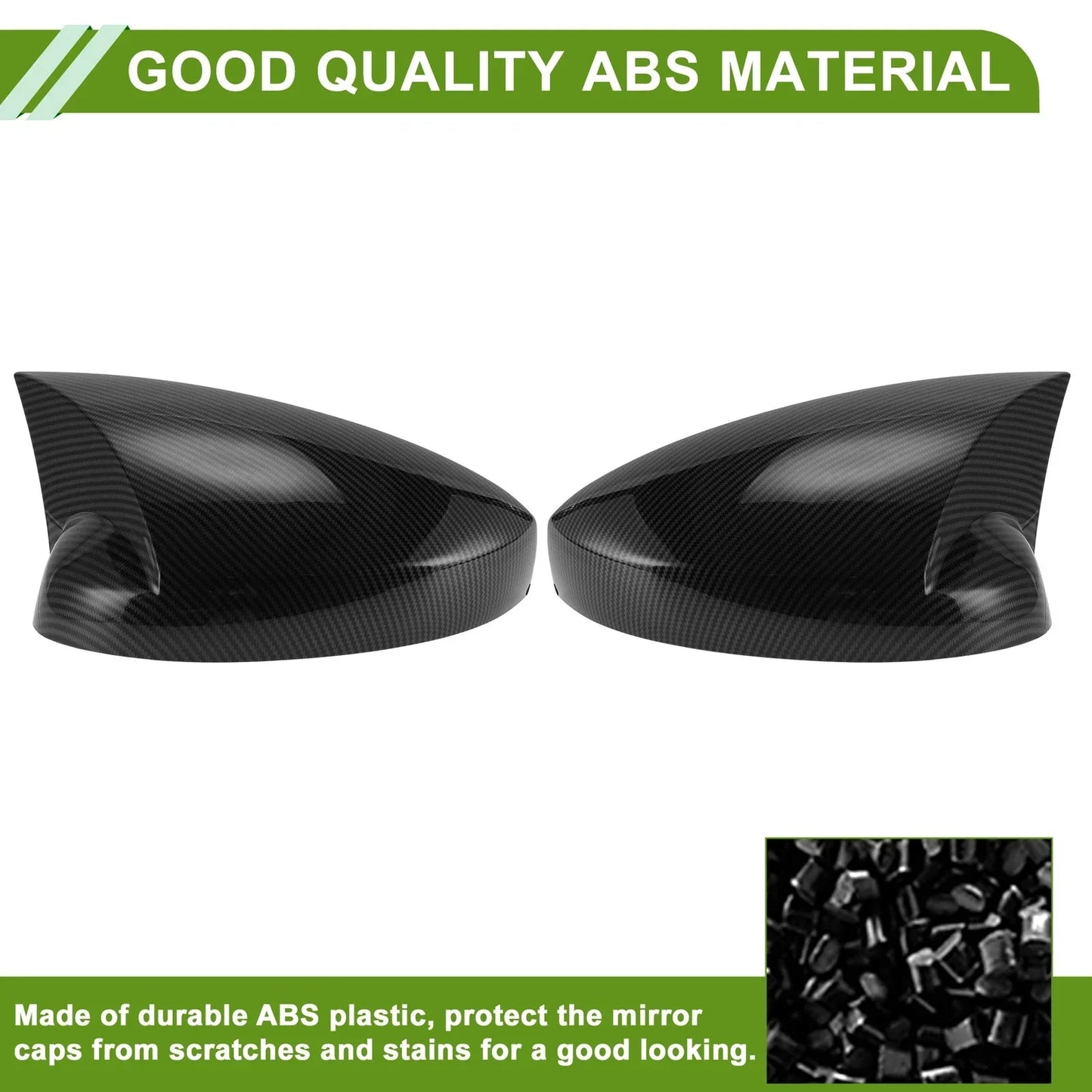 Mirror Cover Cap Replacement Black for Honda Civic LX EX Sport Si (2016-2021)