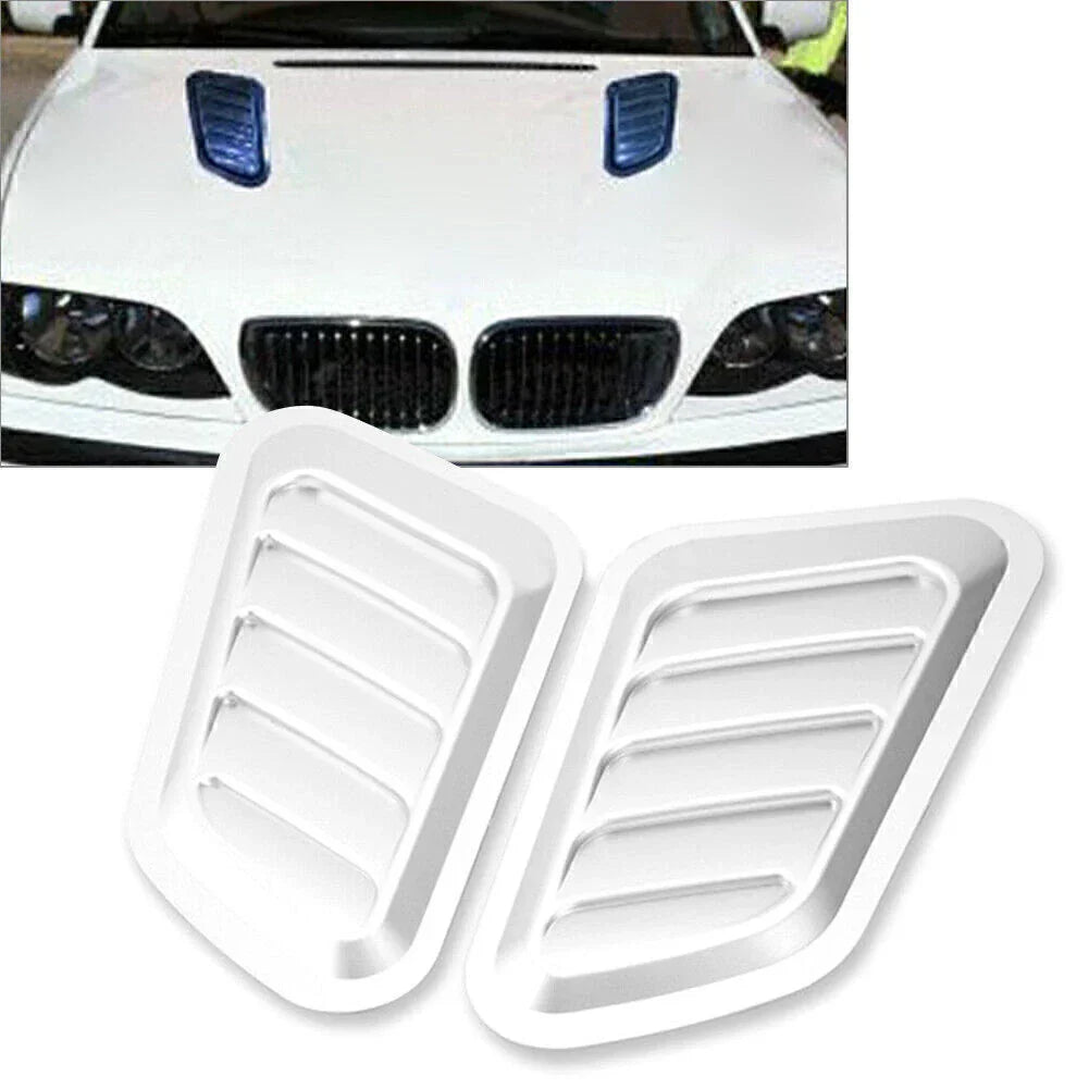 Silver Air Flow Intake Hood Scoop Vent Cover for Auto Car (No Year Specified)