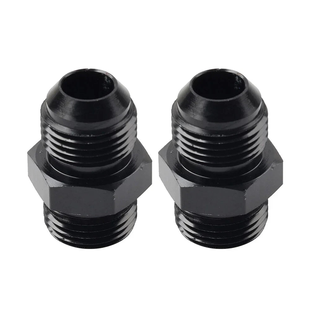 Black Aluminum AN10 Flare to 6AN ORB Male Fitting Adapter w/ O-Rings