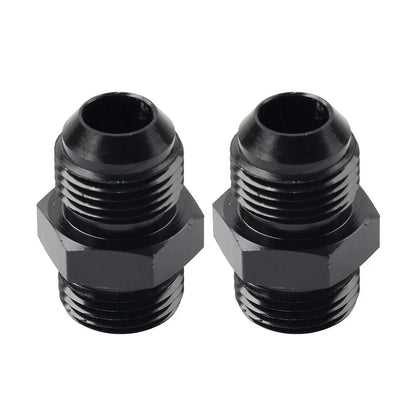 Black Aluminum AN10 Flare to 6AN ORB Male Fitting Adapter w/ O-Rings