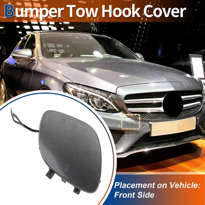 Front Car Bumper Tow Hook Cover for Mercedes-Benz C300 (2015-2018) Grey