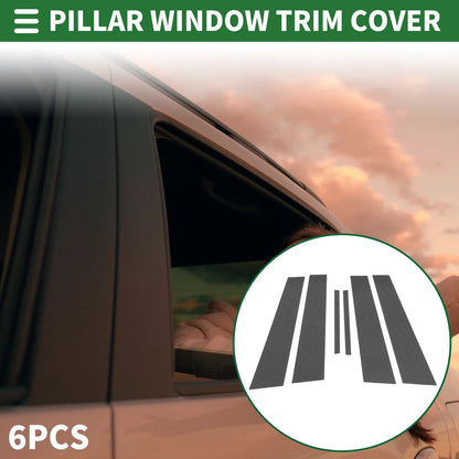 6 Pcs Door Pillar Window Trim for Dodge Charger (2011-2014) Black Carbon Fiber