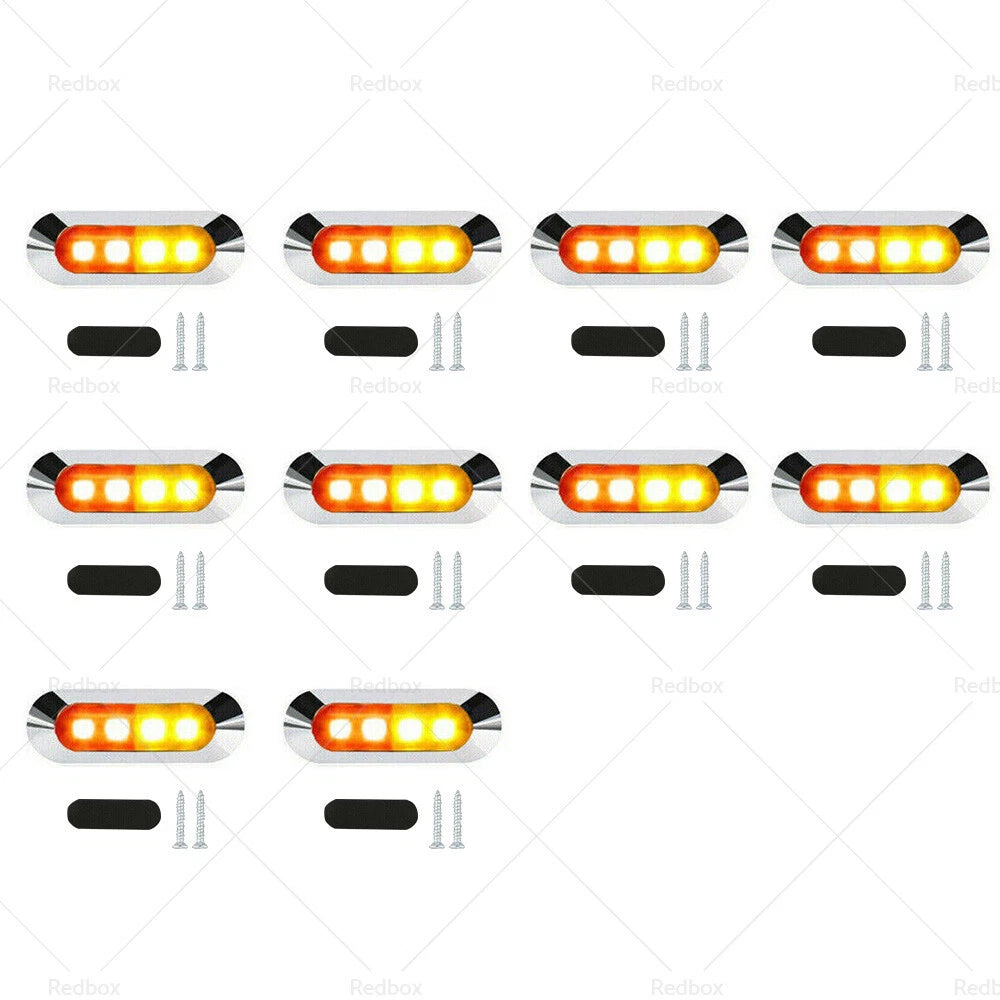10x Amber/Red Clearance Lights for Truck Trailer Caravan