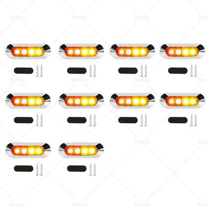 10x Amber/Red Clearance Lights for Truck Trailer Caravan