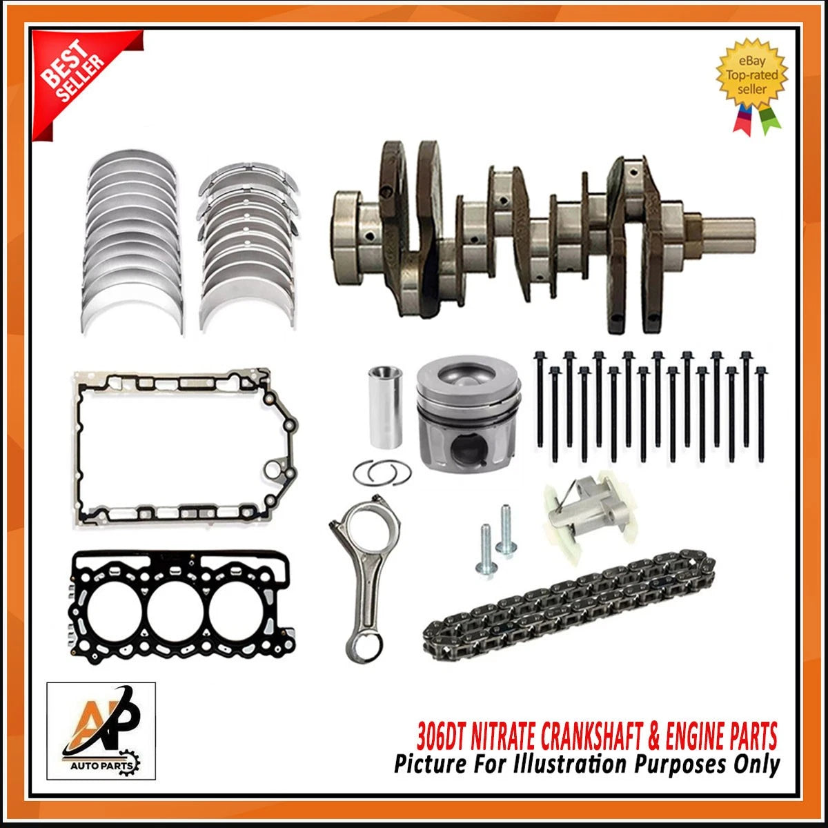 Crankshaft with Engine Rebuild Kit for Jaguar Land Rover 3.0 Nitrate (Gen 2)