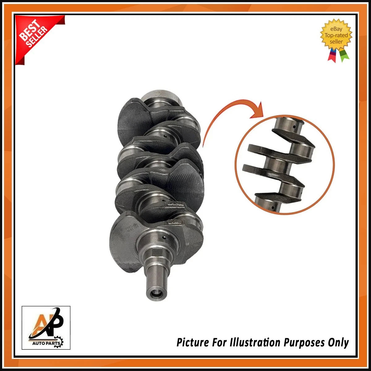 Crankshaft for Hyundai 2.5 TD RWD A1 4D56T 4D56U Diesel Engine (New)