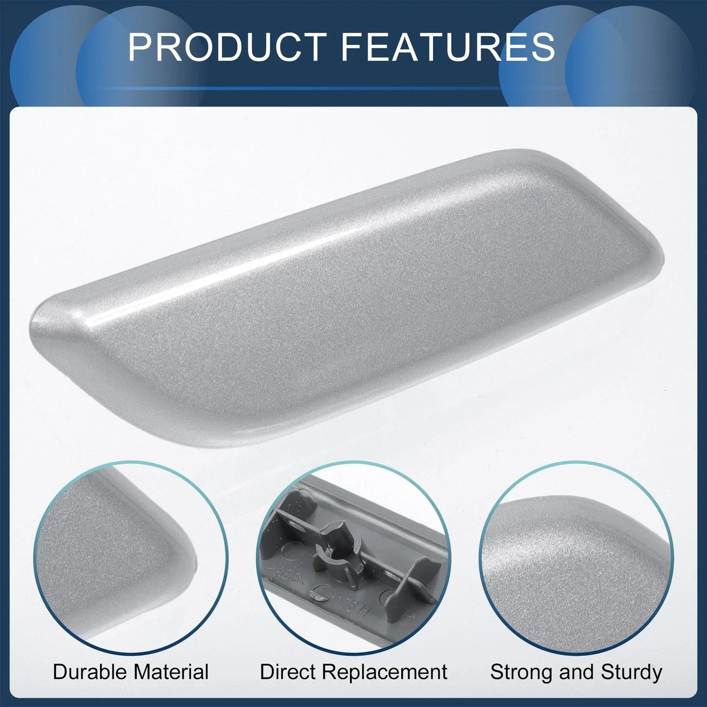 Front Right Washer Nozzle Cover for Honda Accord VIII 2011-2013 Silver Tone