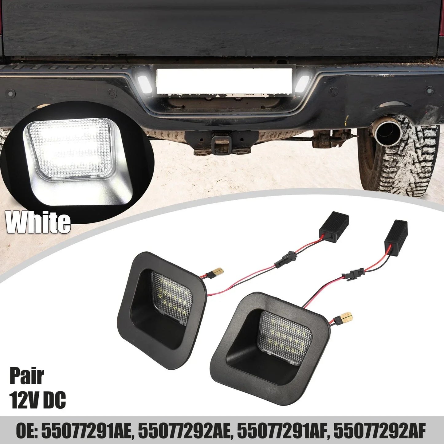 LED License Plate Light Lamp Assembly for Dodge Ram 1500 2500 3500 (2002-2023)