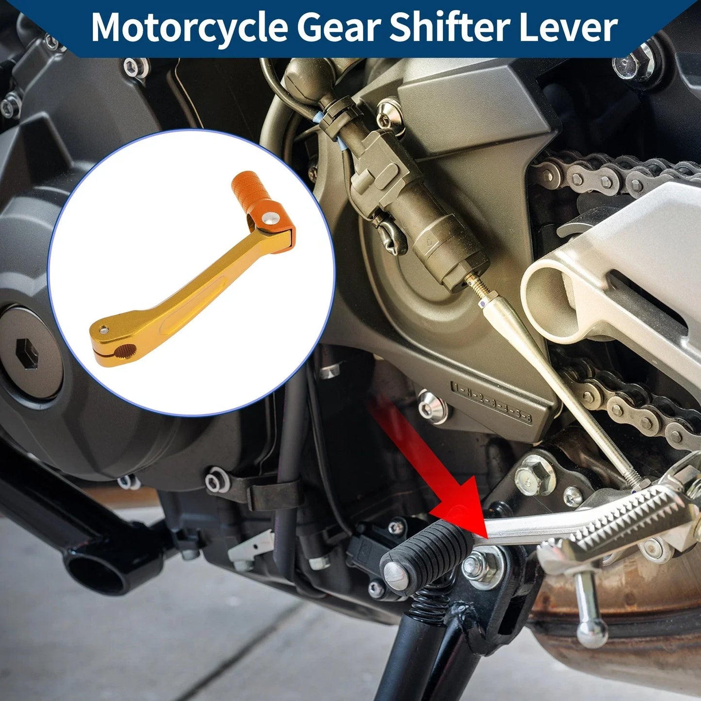 Folding Motorcycle Gear Shifter Lever for Honda CRF150F (2003-2017) Gold Orange