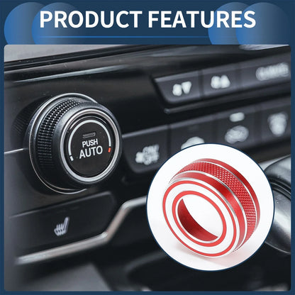 4WD Headlight Switch Knob Cover Ring for GMC Canyon (2015-2022) - 7 Pcs Red