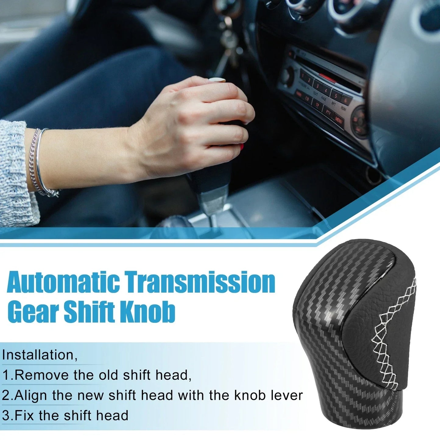 Carbon Fiber Gear Shift Knob Cover for Lexus