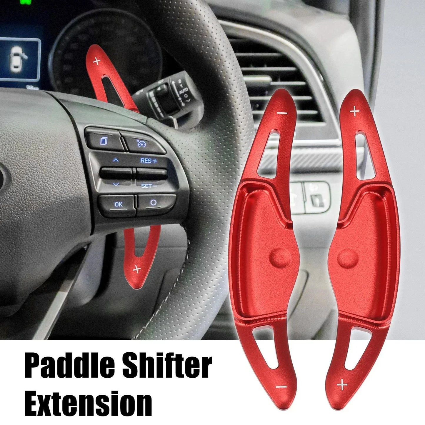 Steering Wheel Paddle Set for Hyundai Elantra Sport (2017-2019) Aluminum Red