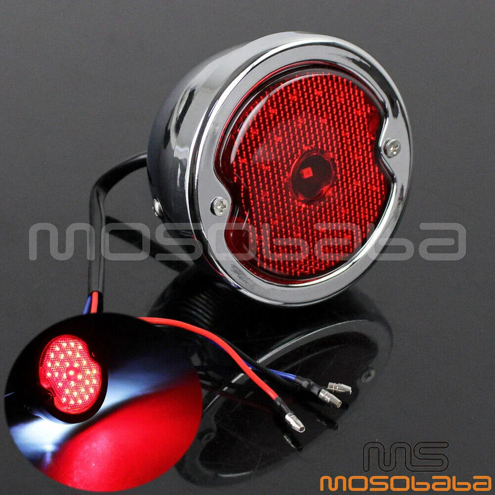 Chrome LED Tail Light Indicator Red Lens for Ford Pick-ups (1933-1936)