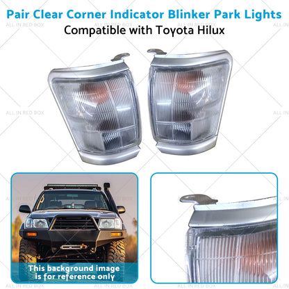 Clear Corner Indicator Blinker Park Lights Pair for Toyota Hilux (1997-2001)