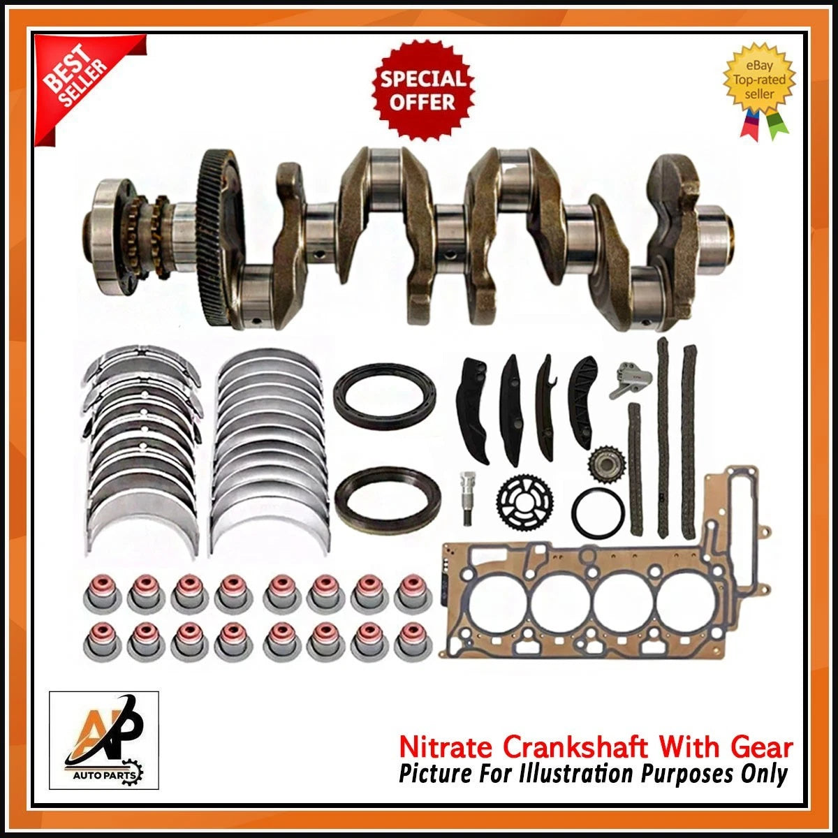 Crankshaft with Engine Rebuild Kit for BMW 2.0L Diesel N47 (2009–2016)