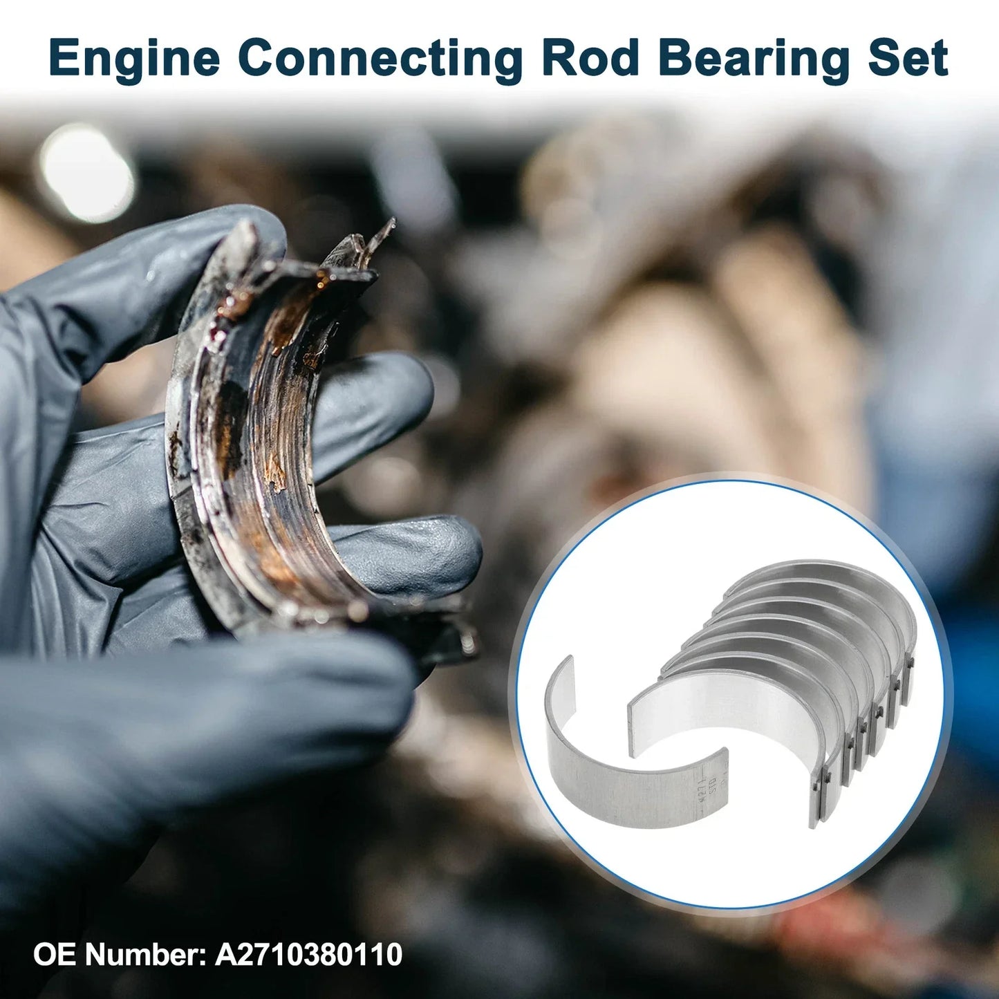 Connecting Rod Bearing Set for Mercedes-Benz (A2710380110) 8 Pcs