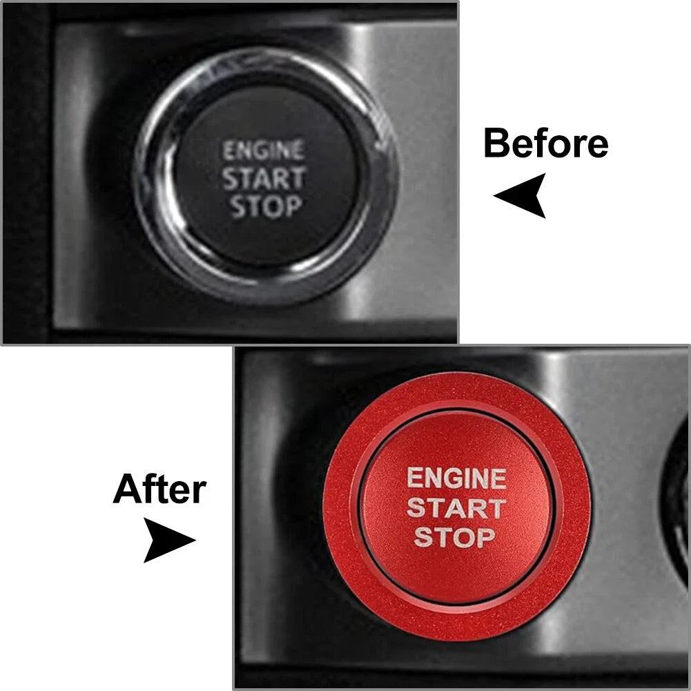 Red Engine Start Stop Push Button Cover Ring for Toyota Tacoma, Yaris, Prius, RAV4 (2005-2023)
