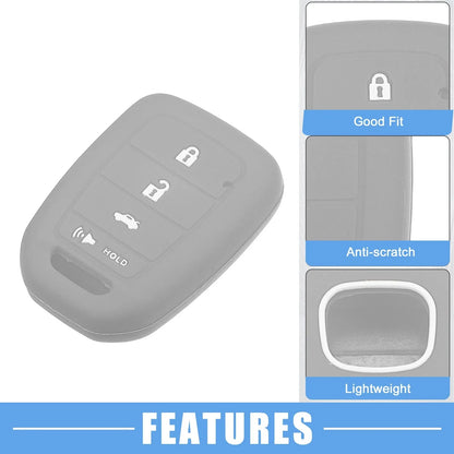 Smart Key Fob Cover Protector for Honda Civic Accord CR-V HR-V Gray (2 x)