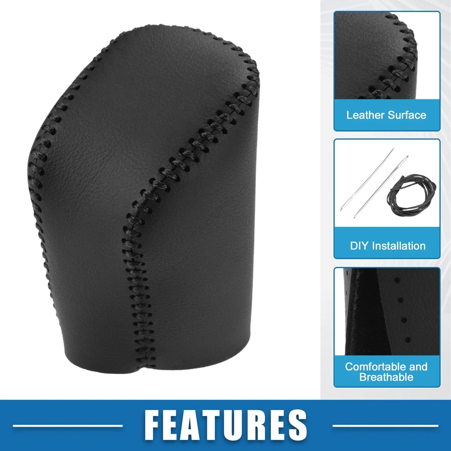 Gear Shifting Knob Cover Trim for Lexus GS 300 (2018-2019) Faux Leather Black