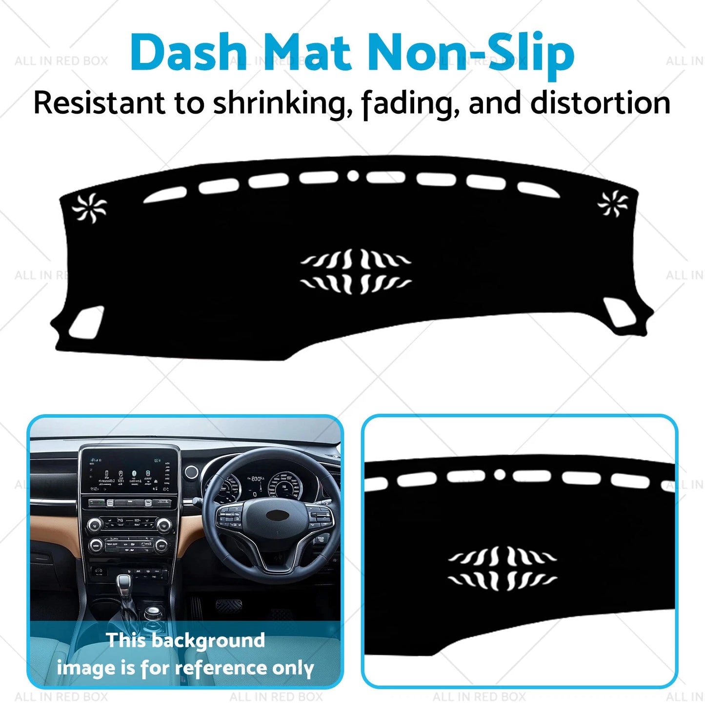 Non-Slip Dash Mat for Kia Carnival KA4 2020-2024 Dashboard Cover Black
