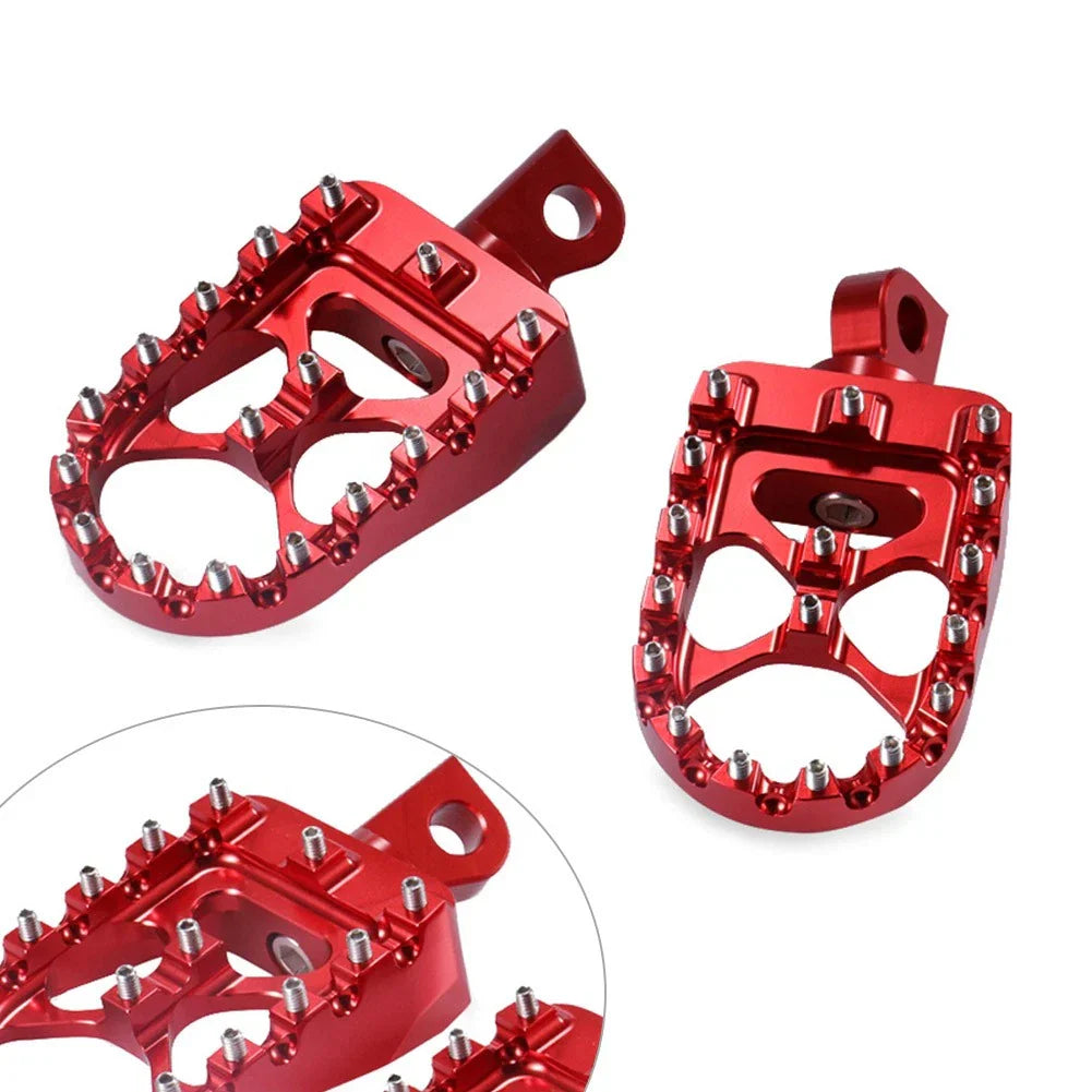 CNC Wide Foot Pegs for Harley Sportster Softail  - Red Pair