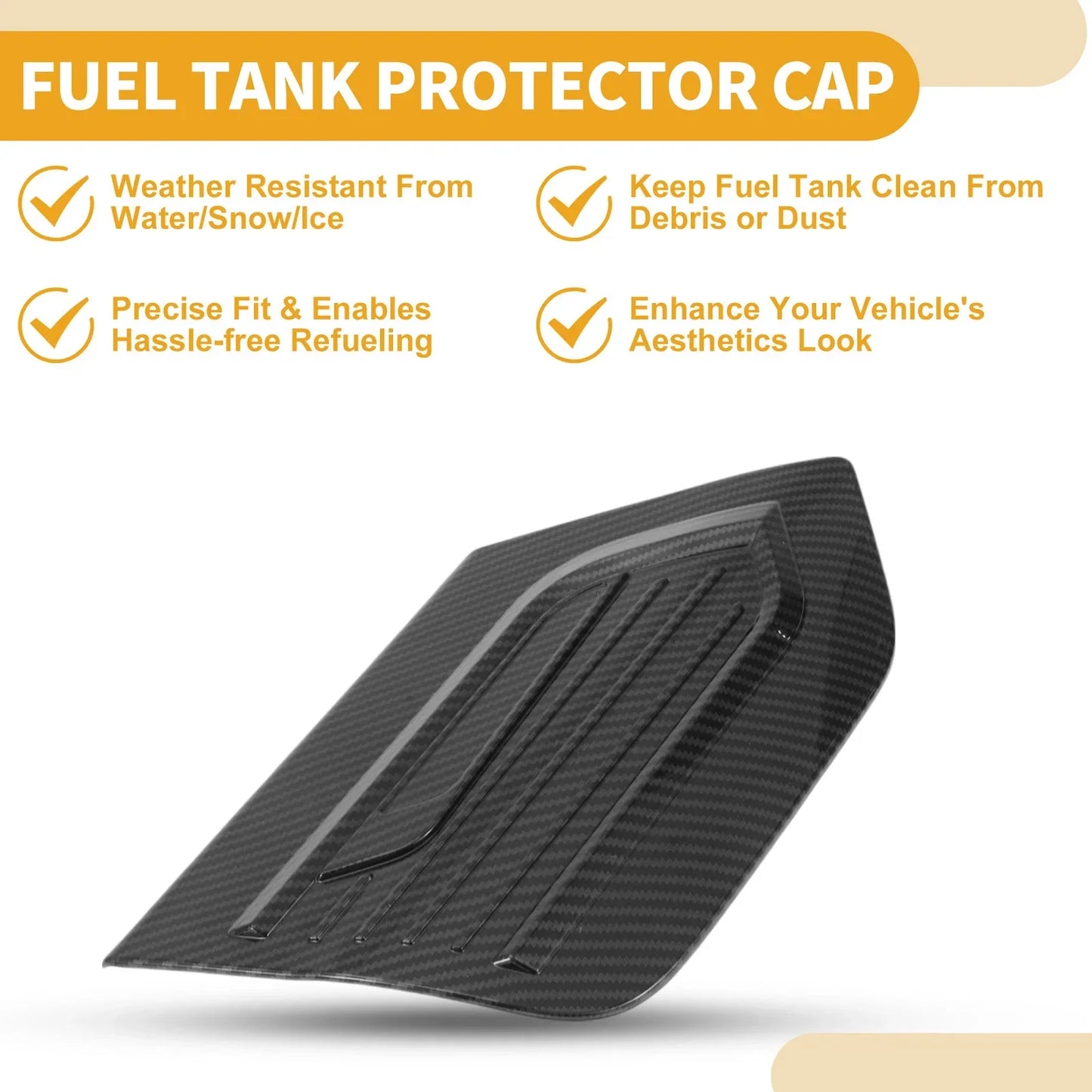 Fuel Tank Door Cap for Honda Fit 2021-2025 Gas Tank Flap Carbon Fiber Black