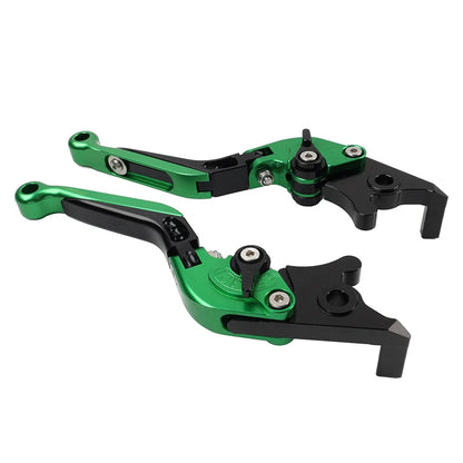 CNC Green Extendable Brake Clutch Levers for Kawasaki Ninja 125 250 (2013-2023)