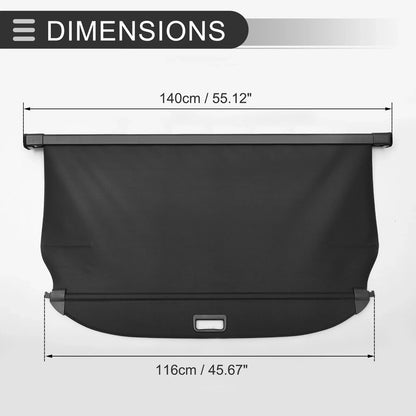 Retractable Cargo Cover for Hyundai Santa Fe Sport 2015-2018 5 Seater Gloss Black