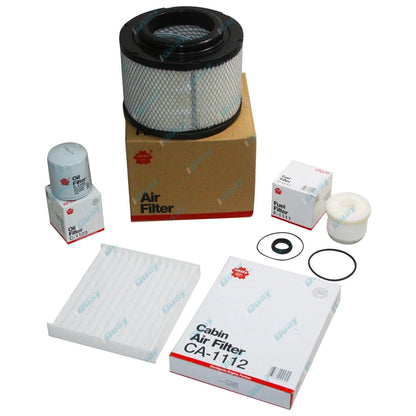 Air Oil Fuel Cabin Filter Kit + 7L Oil for Hilux KUN16 KUN26 Diesel (2005-)