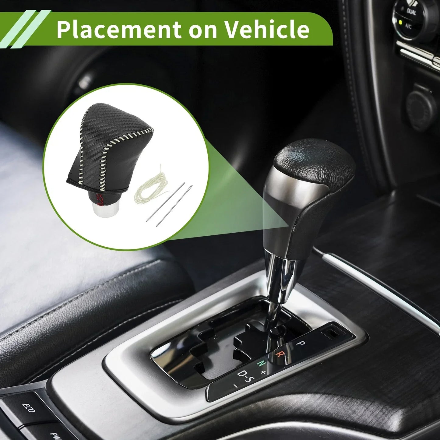 Gear Shift Knob Cover for Lexus ES300h 2018-2023 Black Carbon Fiber