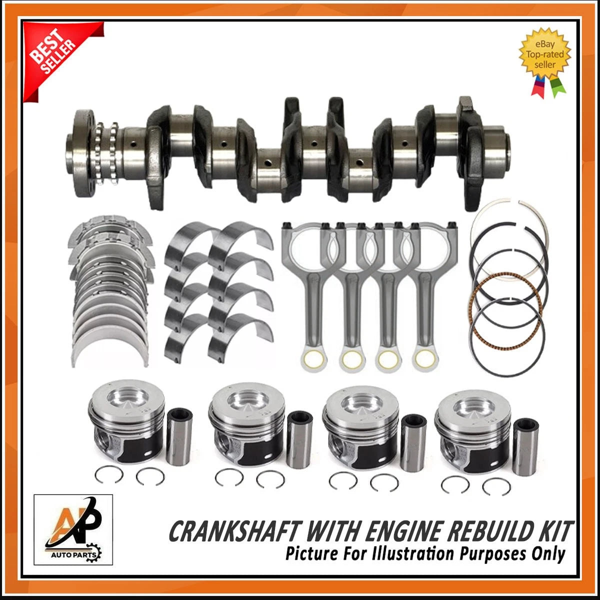 Crankshaft with Engine Rebuild Kit for BMW 2.0L Diesel Touring N47D20 (2007–2016)