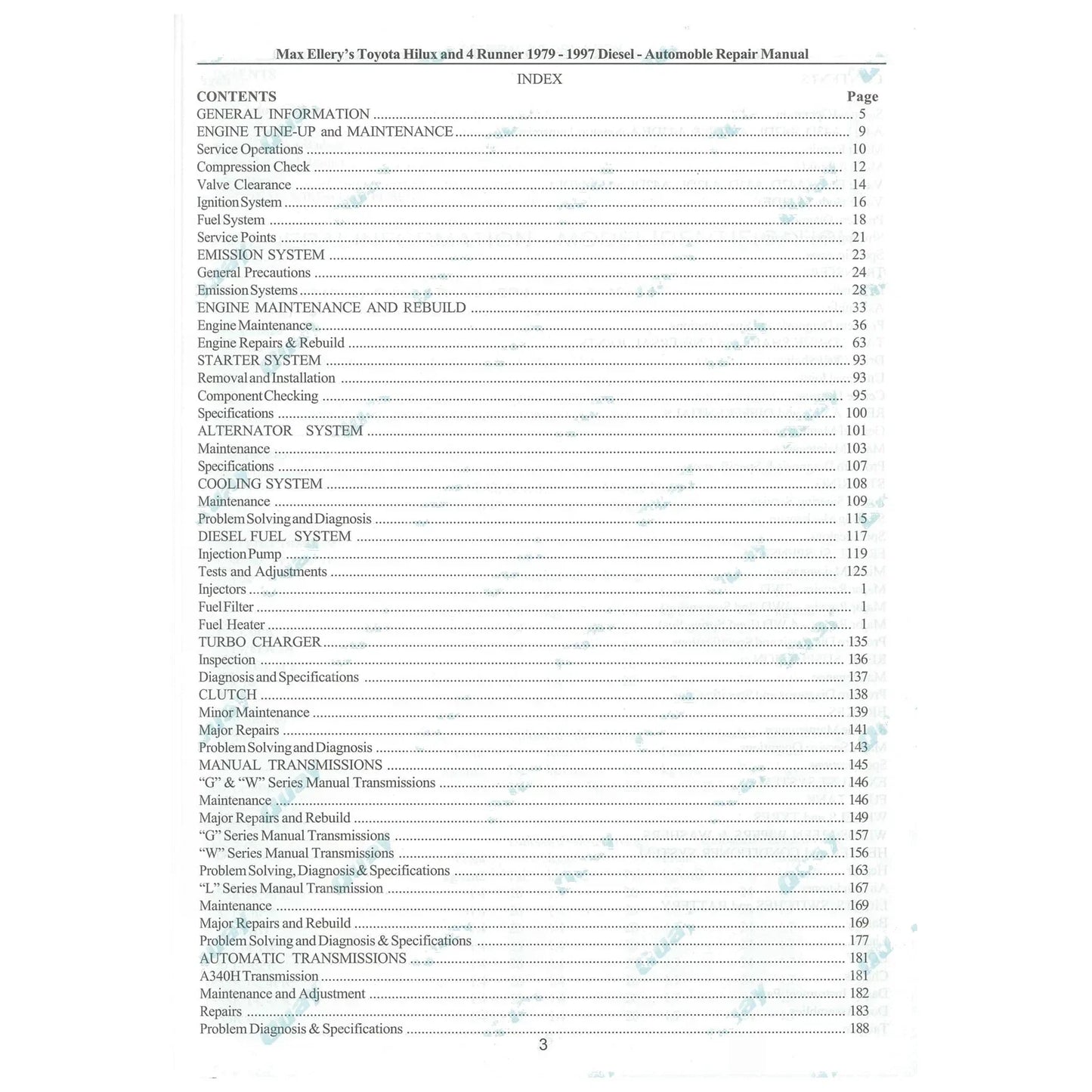 Workshop Repair Manual Book Ellery for Hilux 4Runner Diesel L 2L 3L 1979-97