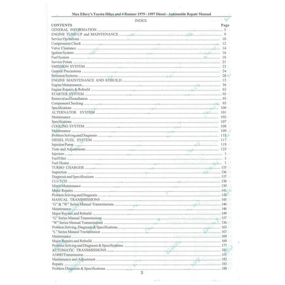 Workshop Repair Manual Book Ellery for Hilux 4Runner Diesel L 2L 3L 1979-97