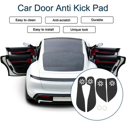 Car Door Anti Kick Pad Sticker Protector for Honda Fit (2000-2008) Black 1 Set