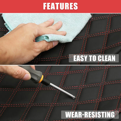Car Rear Seat Covers Protectors for Dodge Ram Black Red 3 x Pieces