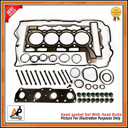 Cylinder Head Gasket Set Replacement with Head Bolts for Mini Cooper S R57 R58 (2010–2013)