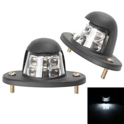 Universal 12V 6 LED White License Plate Lights for Car Truck SUV