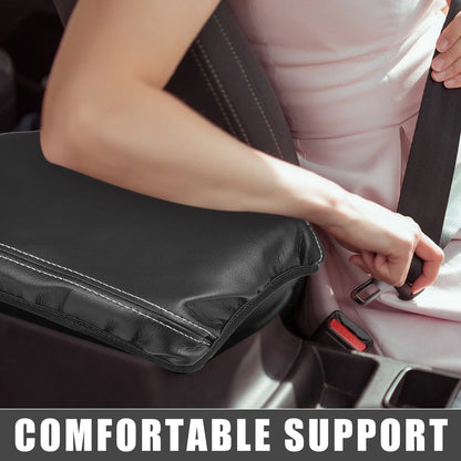 Center Console Armrest Cover for Lexus RX350 (2015-2022) - Black with White Stitching